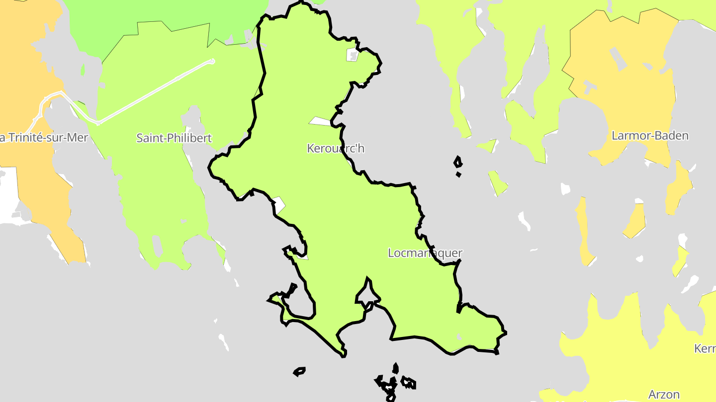 Carte des prix de l'immobilier Locmariaquer