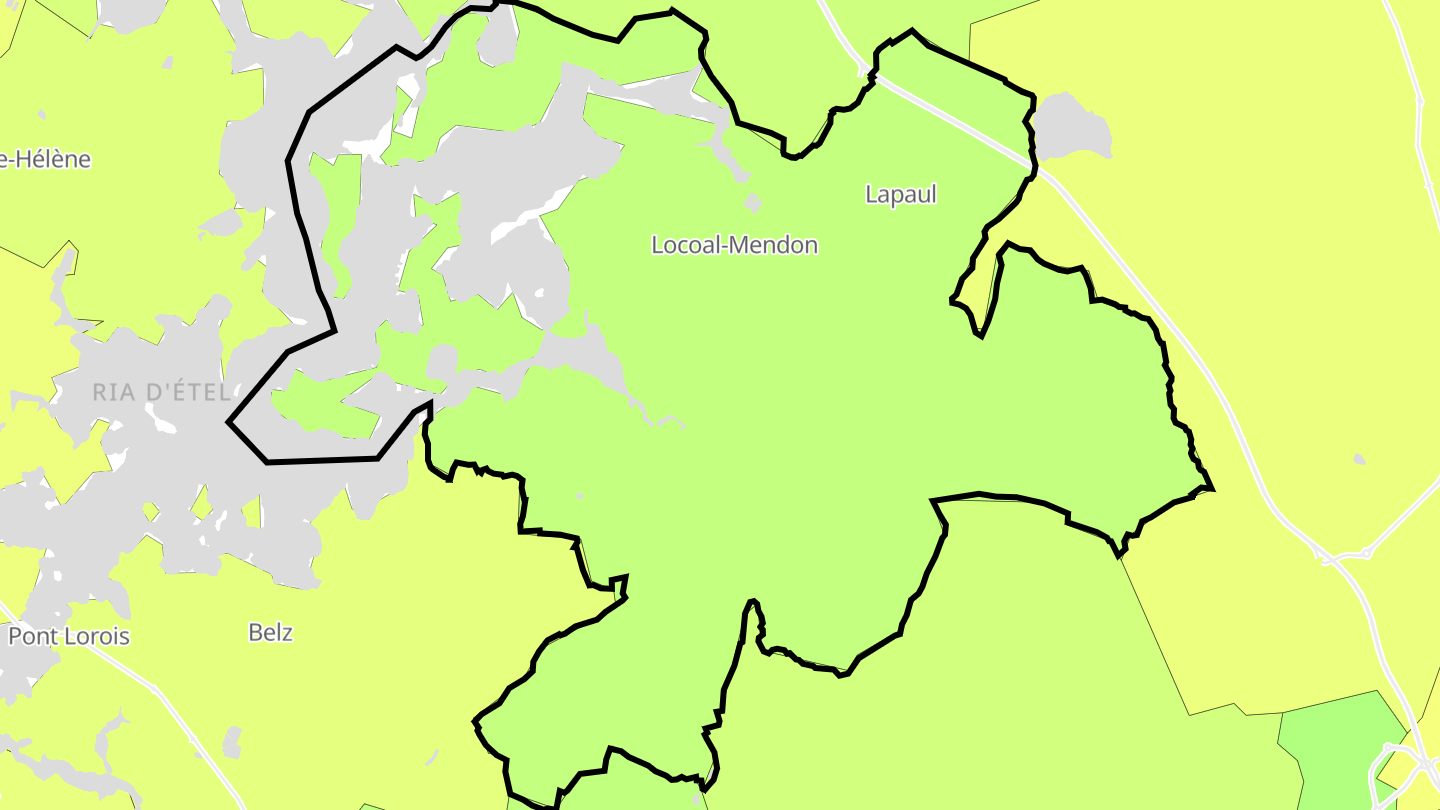 Carte des prix de l'immobilier Locoal-Mendon