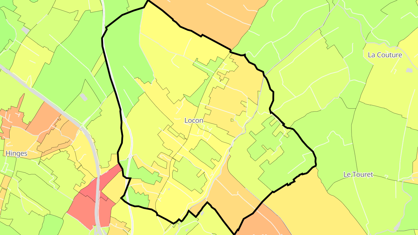 Carte des prix de l'immobilier Locon