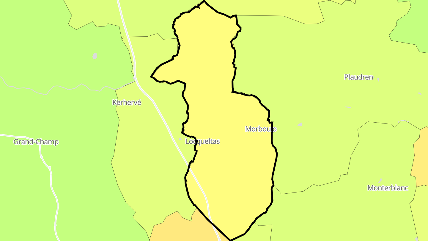 Carte des prix de l'immobilier Locqueltas