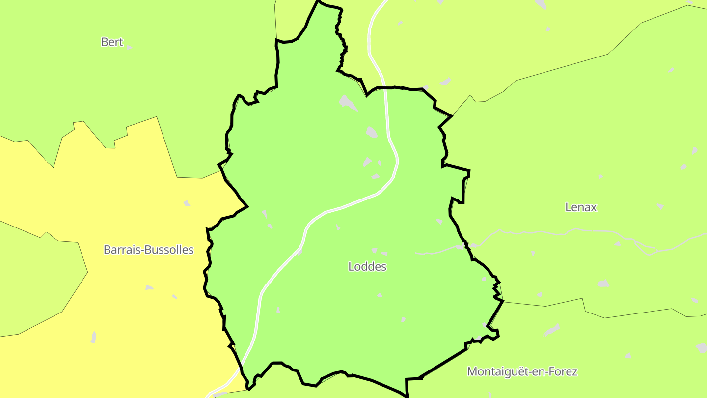 Carte des prix de l'immobilier Loddes