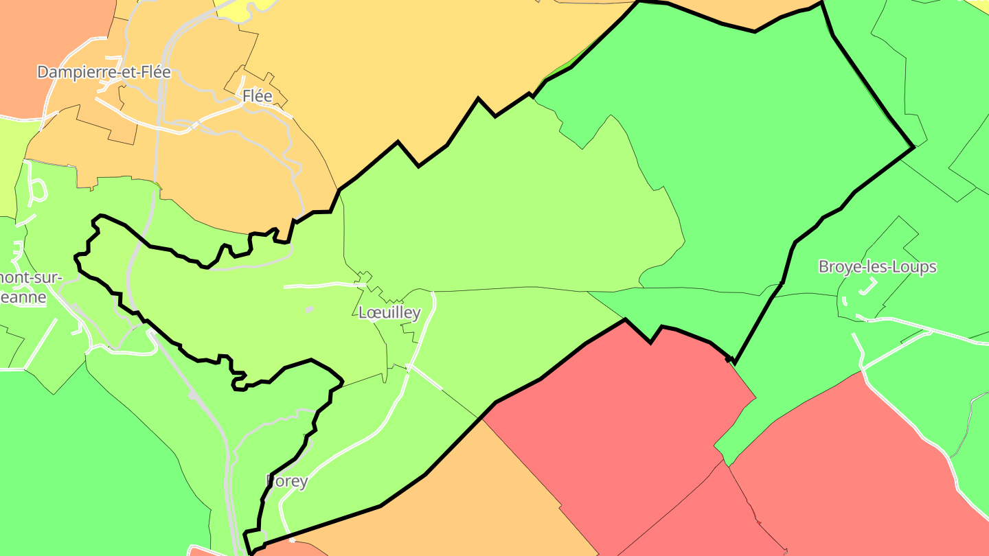 Carte des prix de l'immobilier Lœuilley