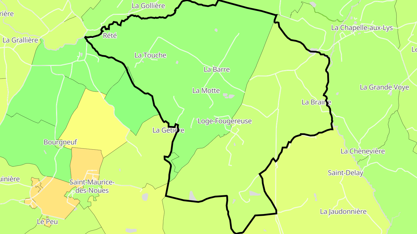 Carte des prix de l'immobilier Loge-Fougereuse