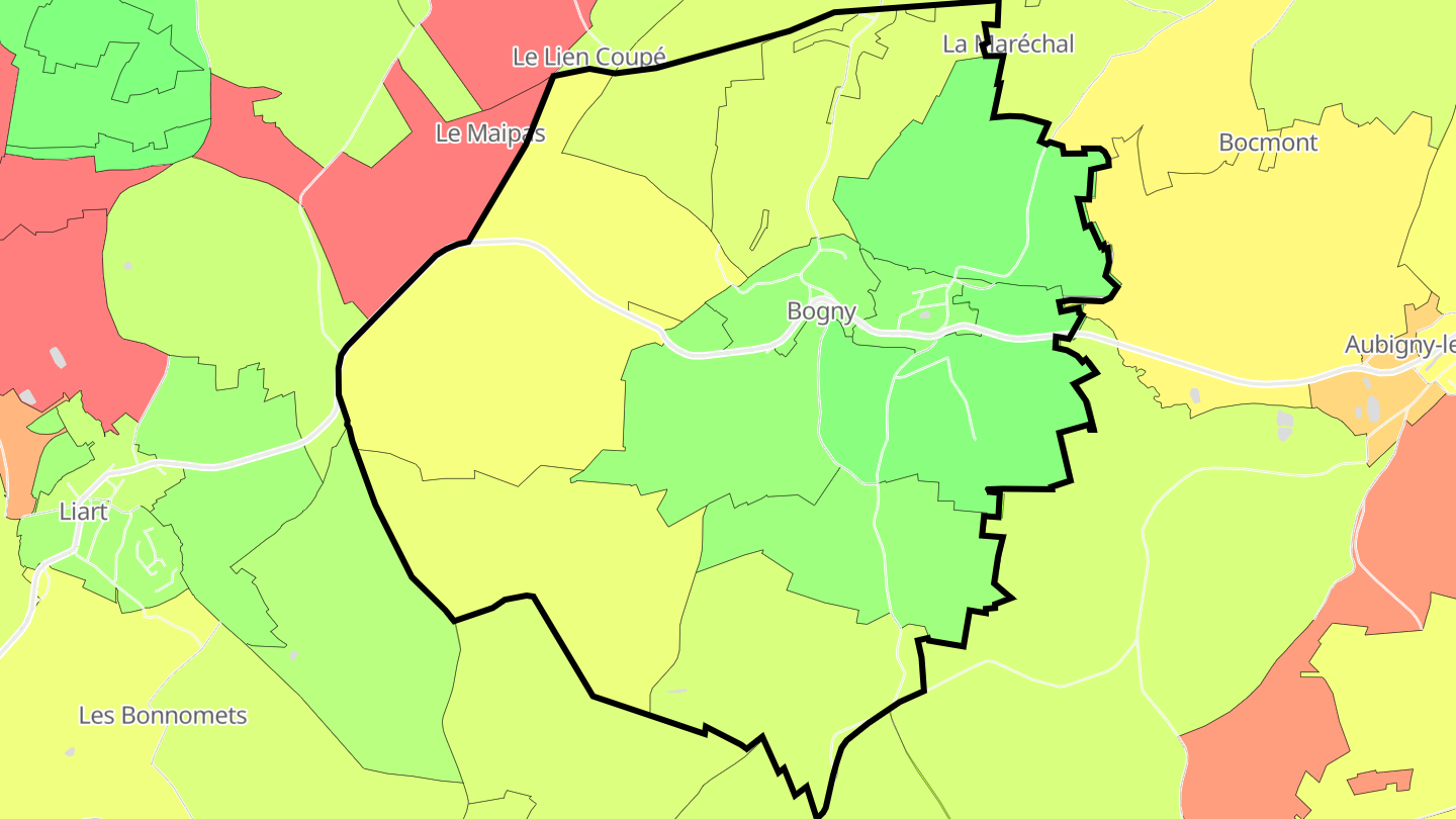Carte des prix de l'immobilier Logny-Bogny