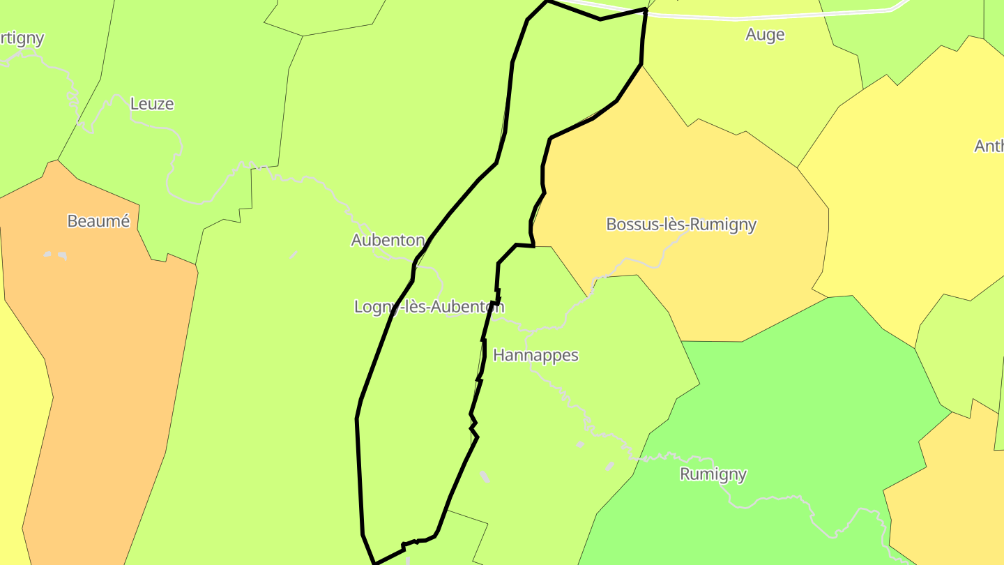 Carte des prix de l'immobilier Logny-lès-Aubenton