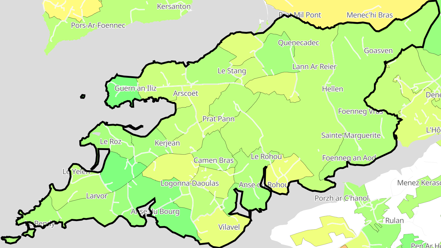 Carte des prix de l'immobilier Logonna-Daoulas
