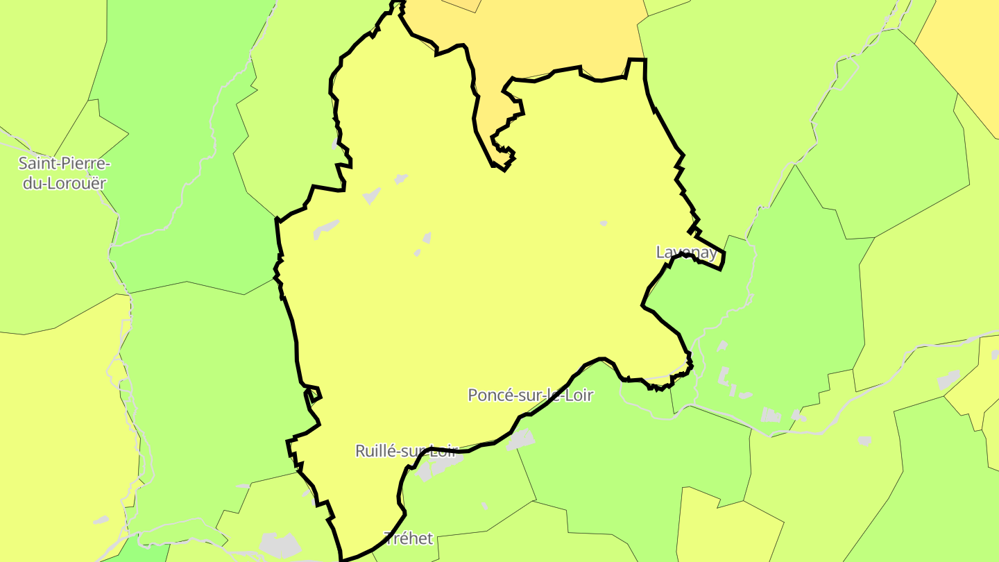 Carte des prix de l'immobilier Loir en Vallée