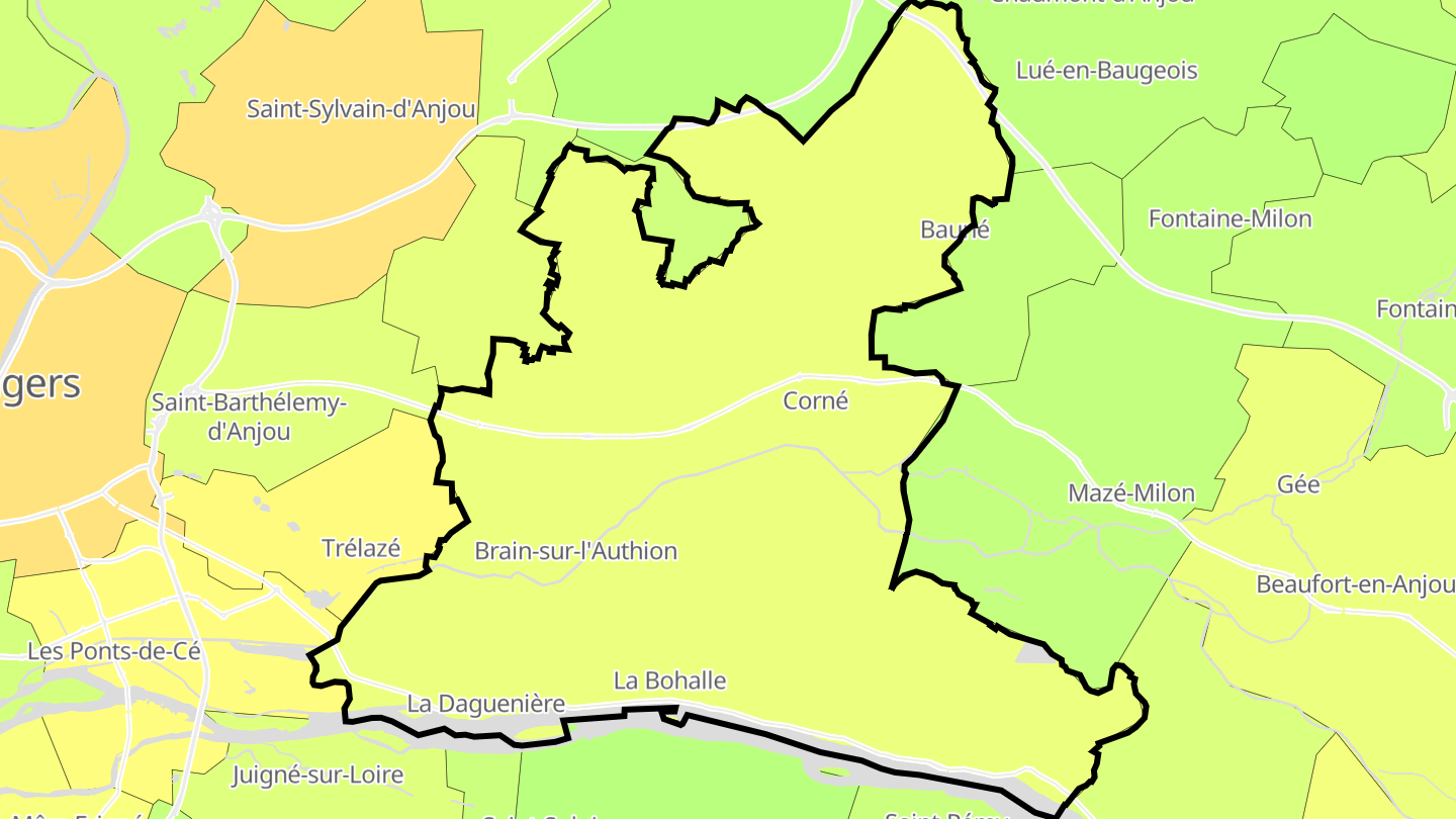 Carte des prix de l'immobilier Loire-Authion