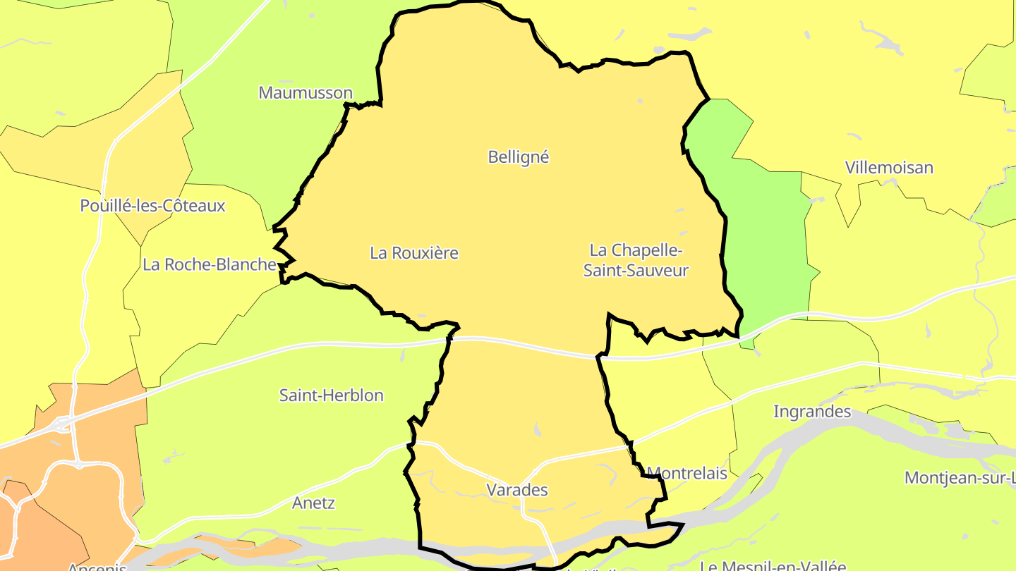 Carte des prix de l'immobilier Loireauxence