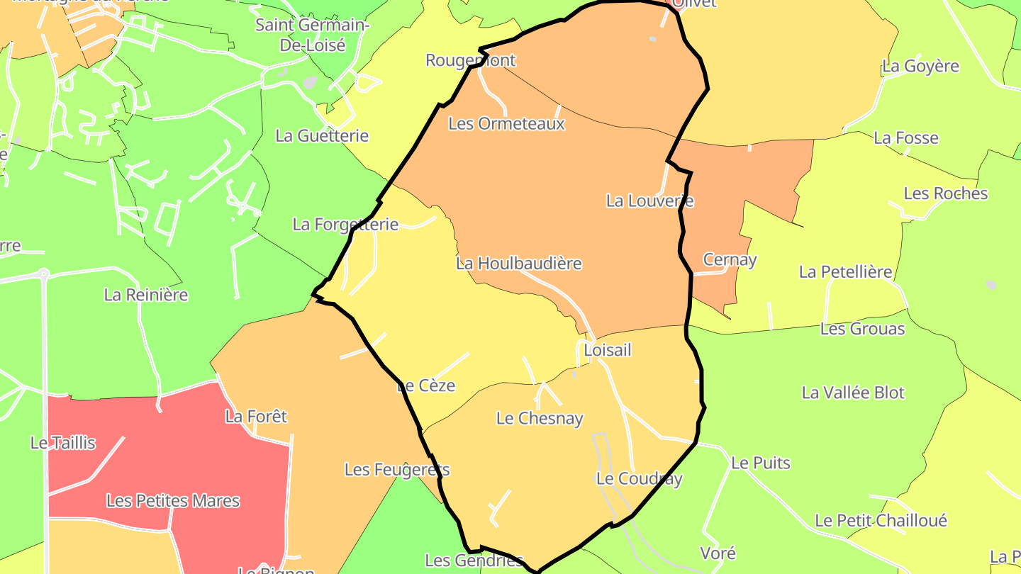 Carte des prix de l'immobilier Loisail