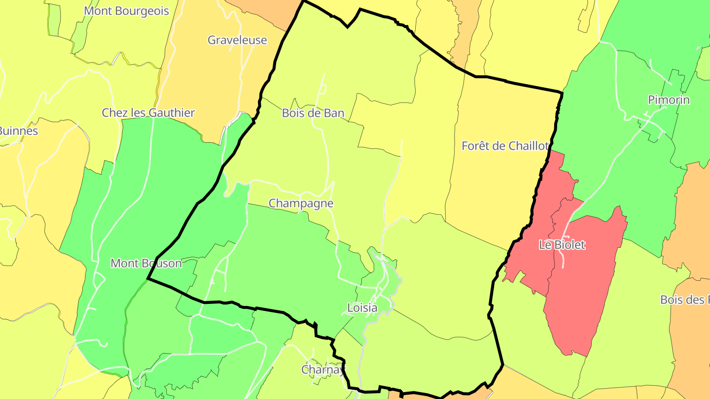 Carte des prix de l'immobilier Loisia