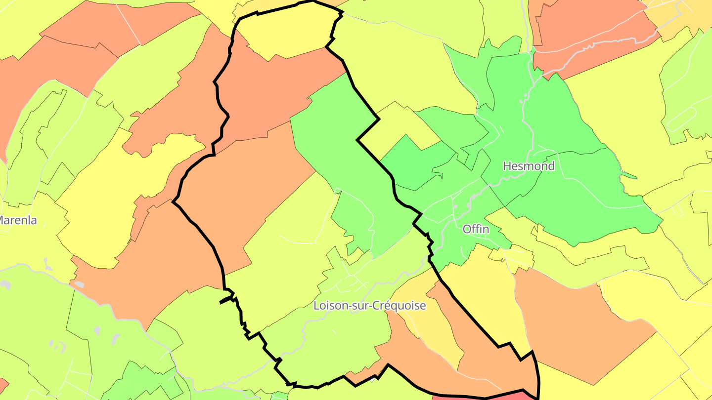 Carte des prix de l'immobilier Loison-sur-Créquoise