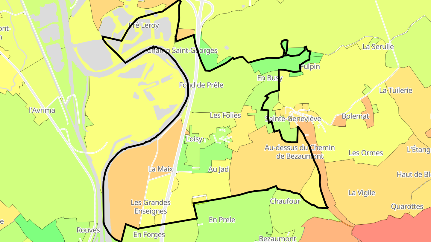 Carte des prix de l'immobilier Loisy