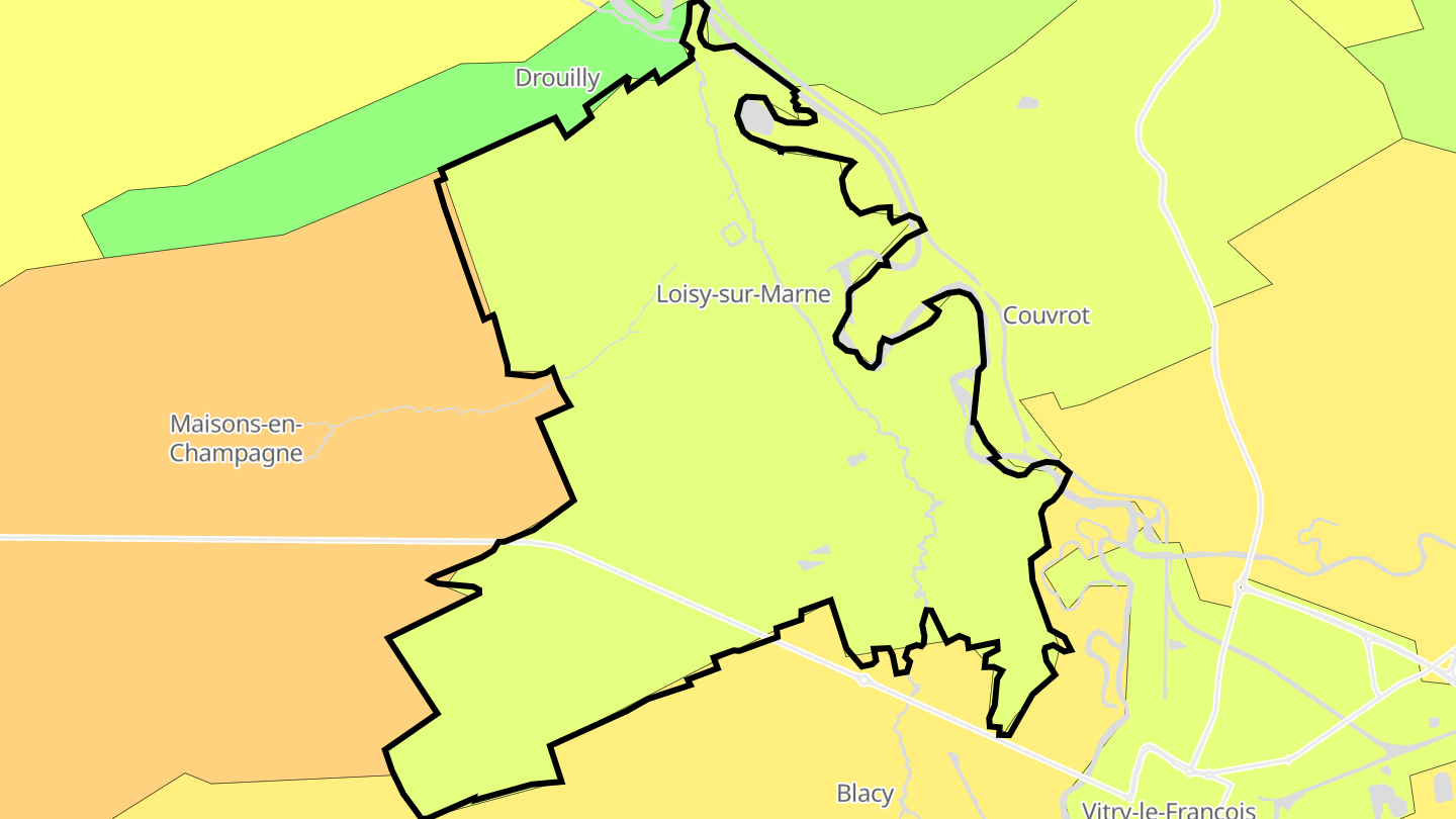 Carte des prix de l'immobilier Loisy-sur-Marne