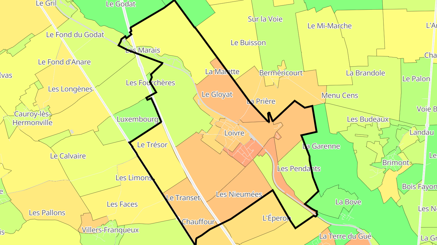 Carte des prix de l'immobilier Loivre