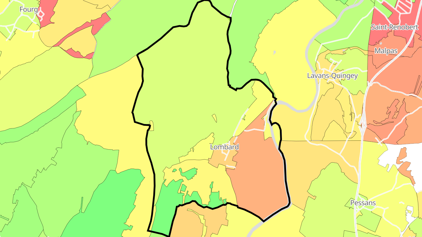 Carte des prix de l'immobilier Lombard