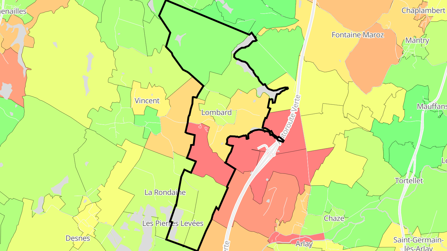 Carte des prix de l'immobilier Lombard