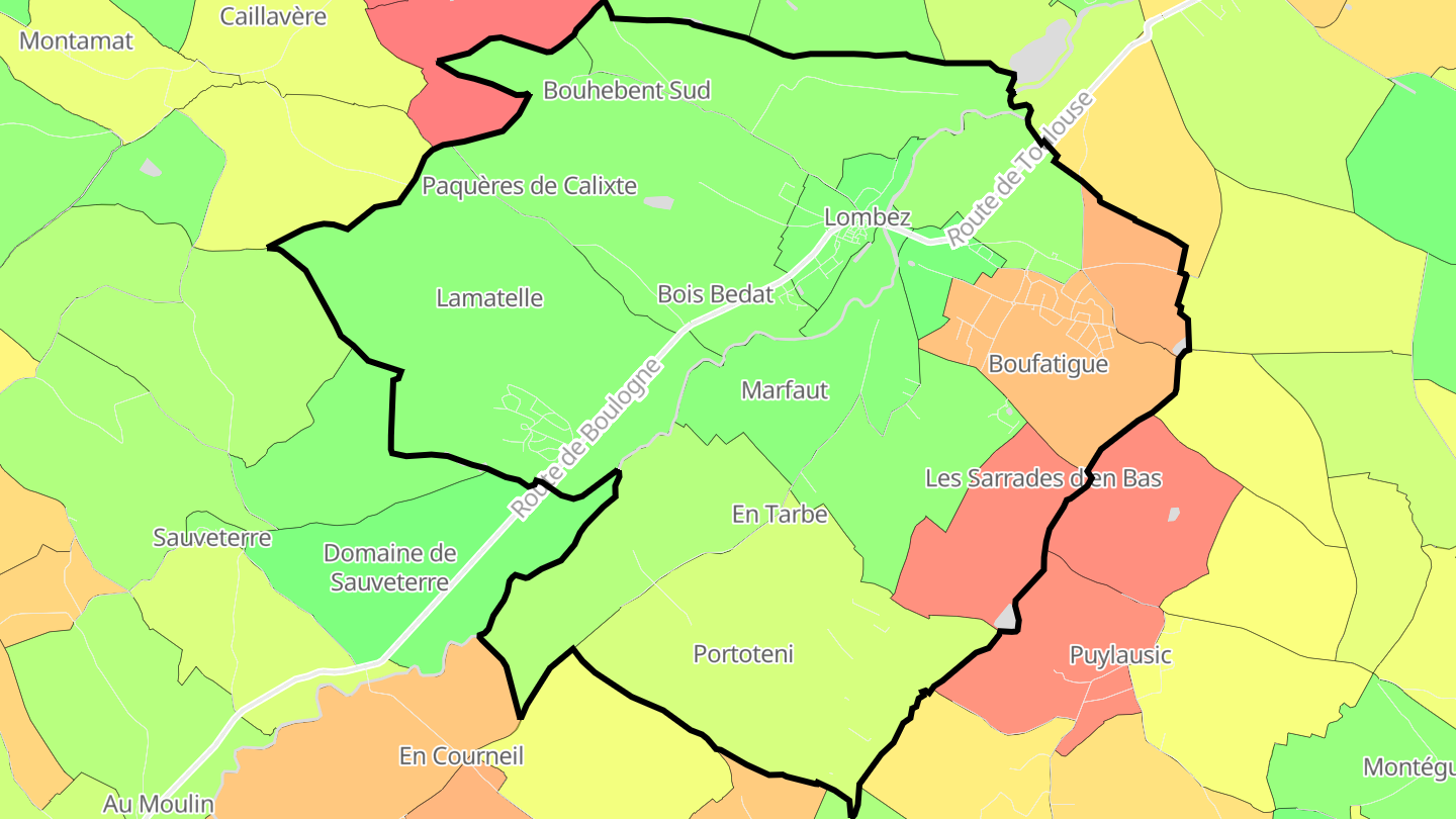Carte des prix de l'immobilier Lombez
