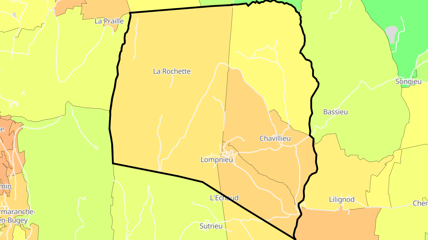 Carte des prix de l'immobilier Lompnieu