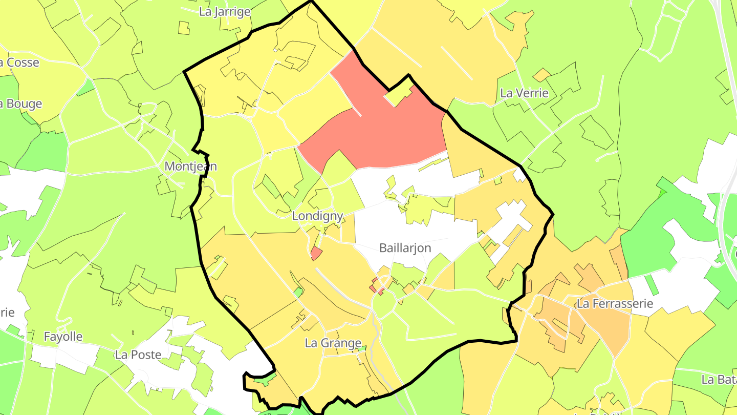 Carte des prix de l'immobilier Londigny