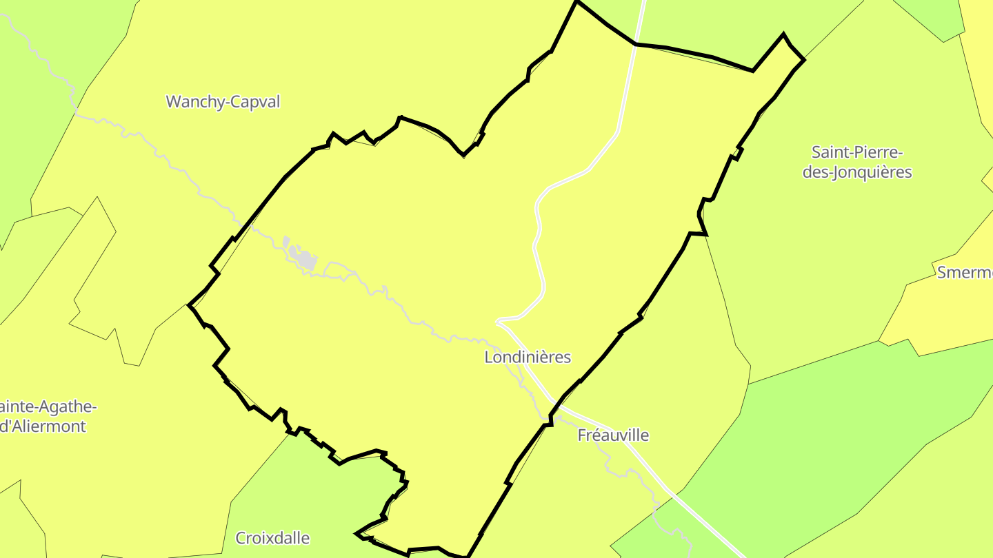 Carte des prix de l'immobilier Londinières