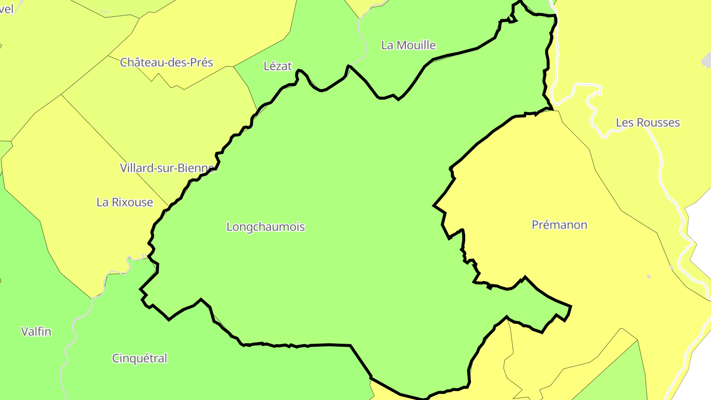 Carte des prix de l'immobilier Longchaumois