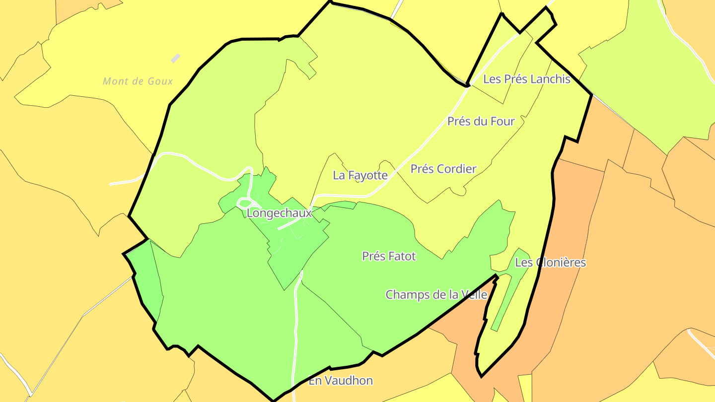 Carte des prix de l'immobilier Longechaux
