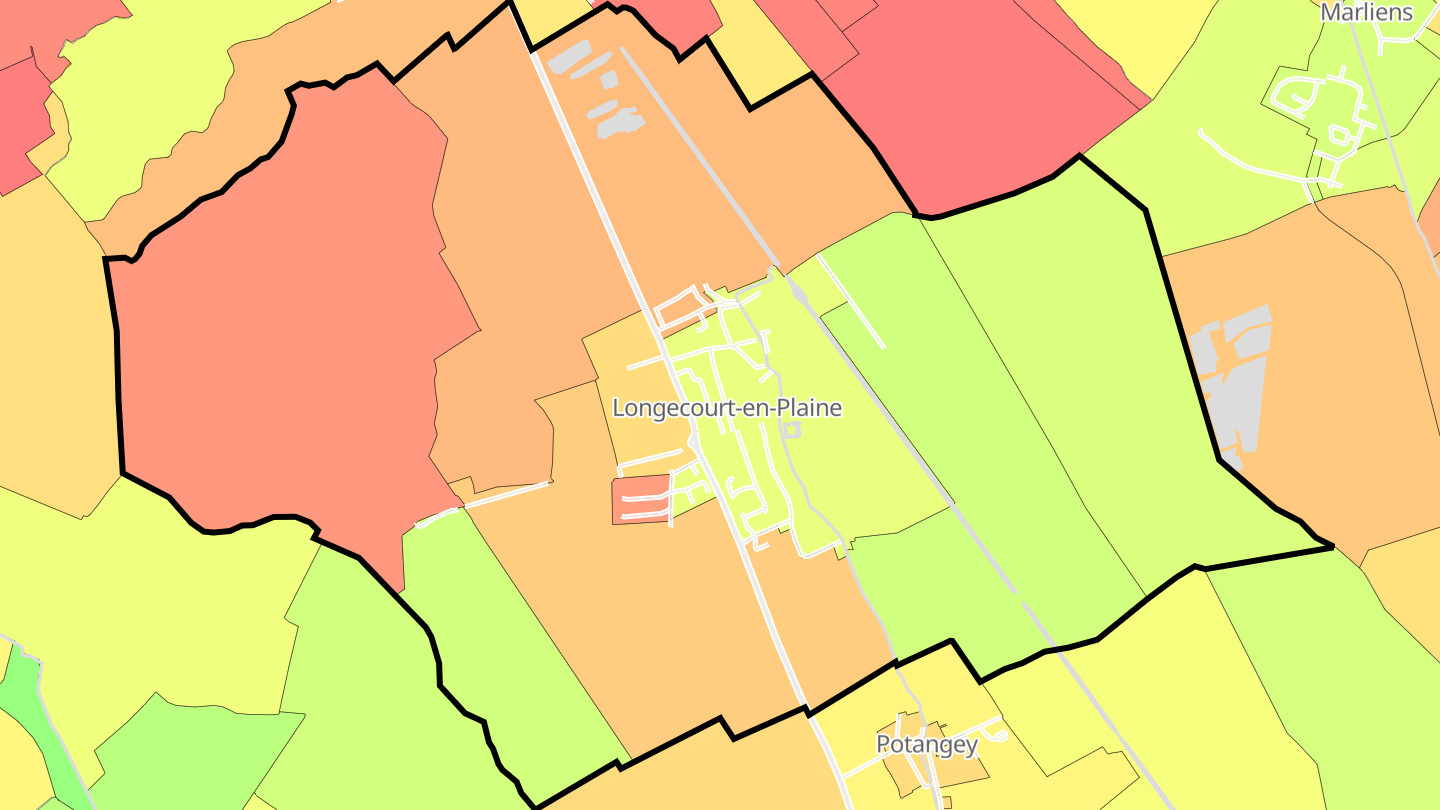 Carte des prix de l'immobilier Longecourt-en-Plaine