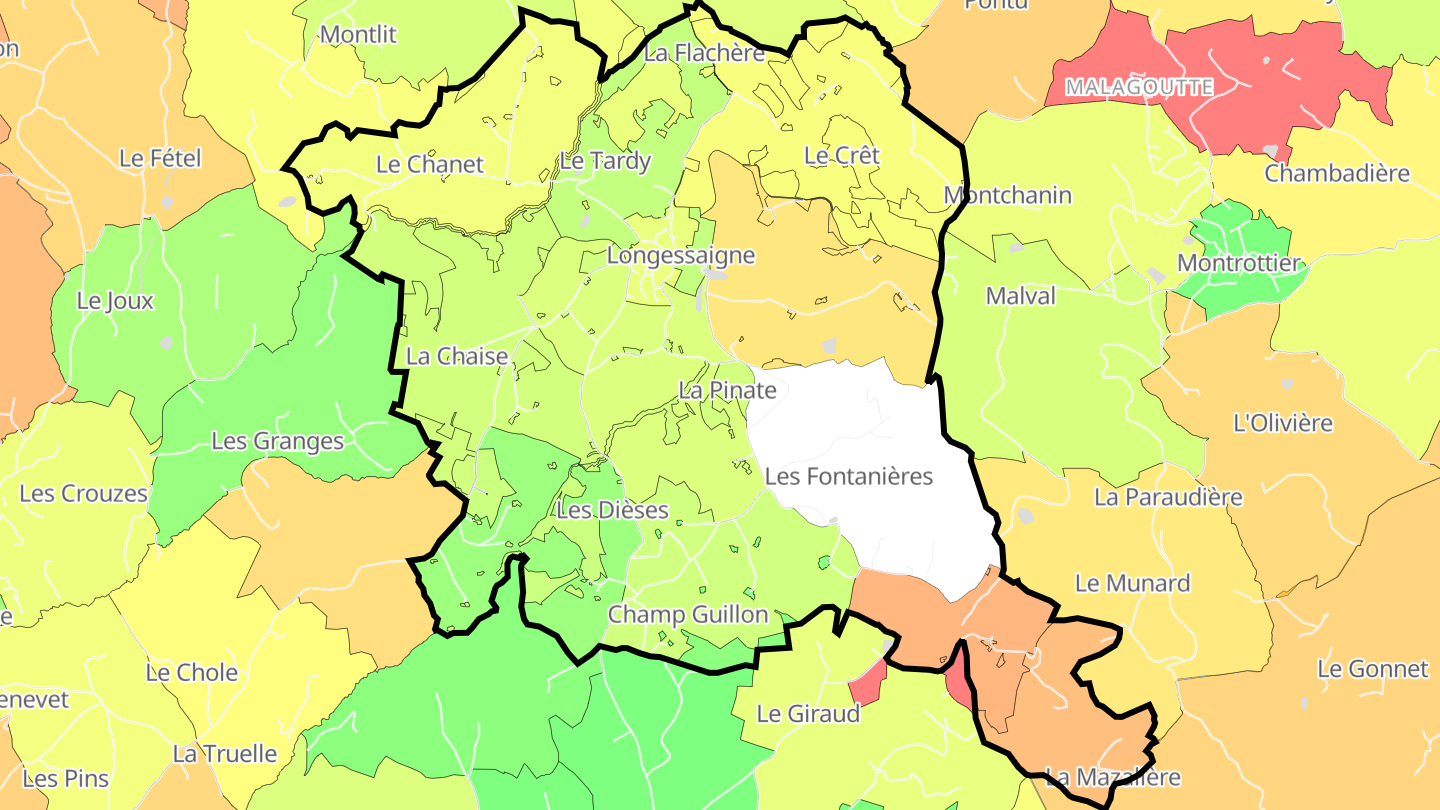 Carte des prix de l'immobilier Longessaigne