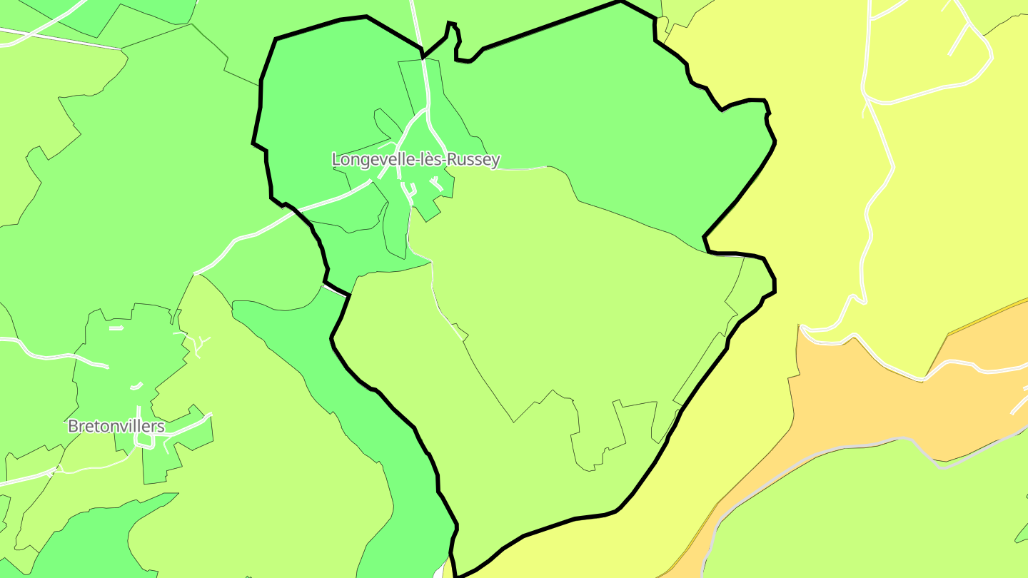 Carte des prix de l'immobilier Longevelle-lès-Russey