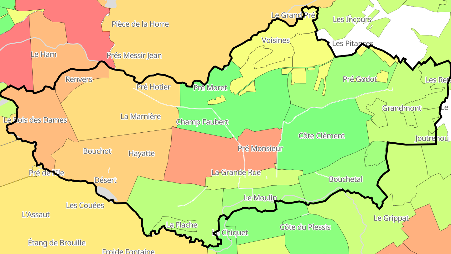 Carte des prix de l'immobilier Longeville-sur-la-Laines