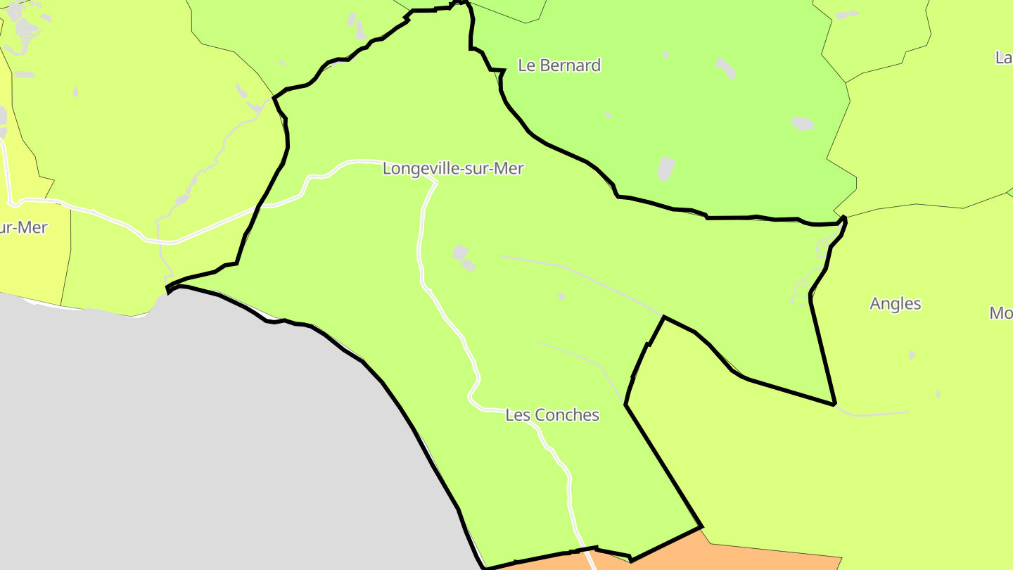 Carte des prix de l'immobilier Longeville-sur-Mer