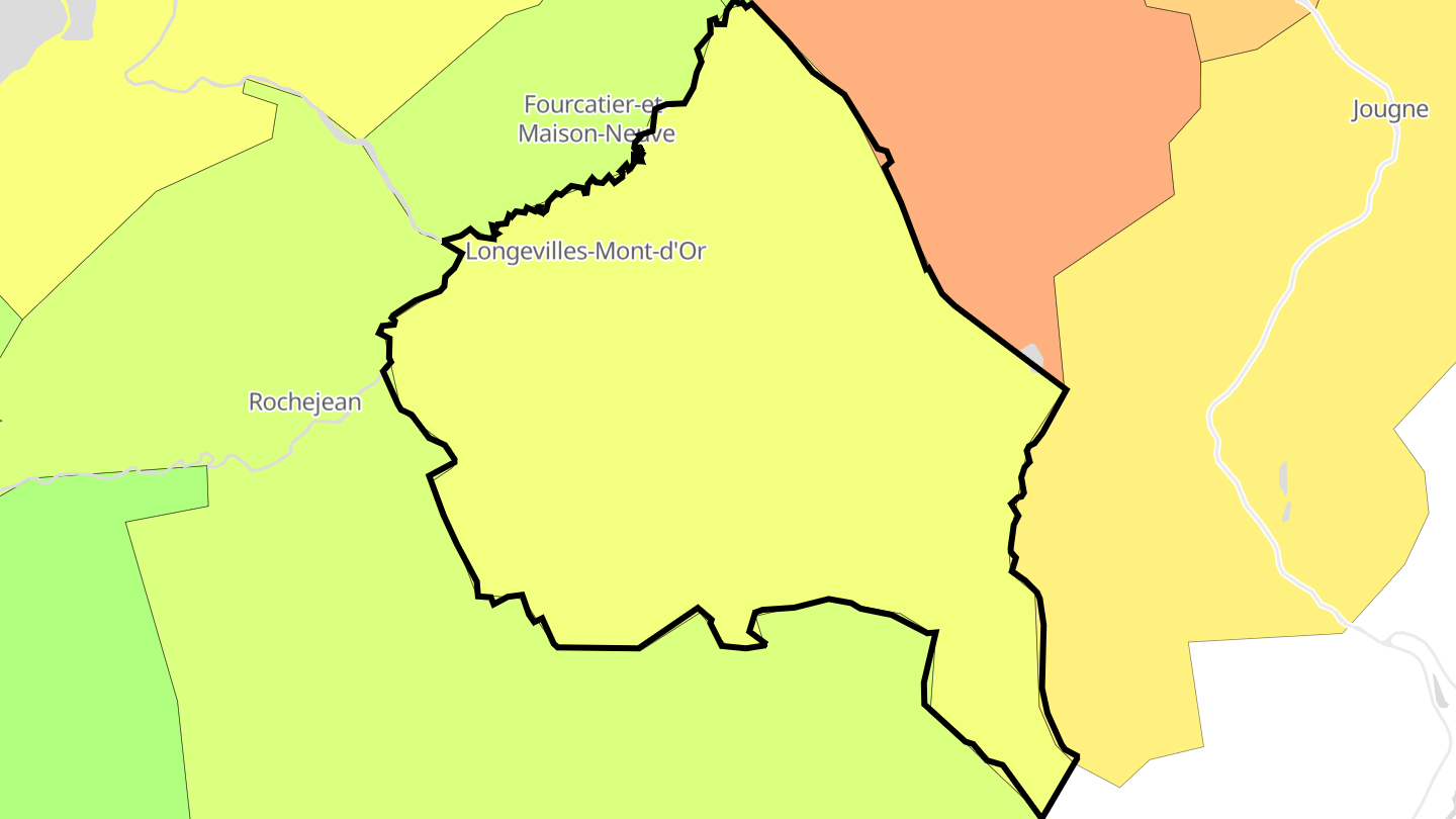 Carte des prix de l'immobilier Longevilles-Mont-d'Or