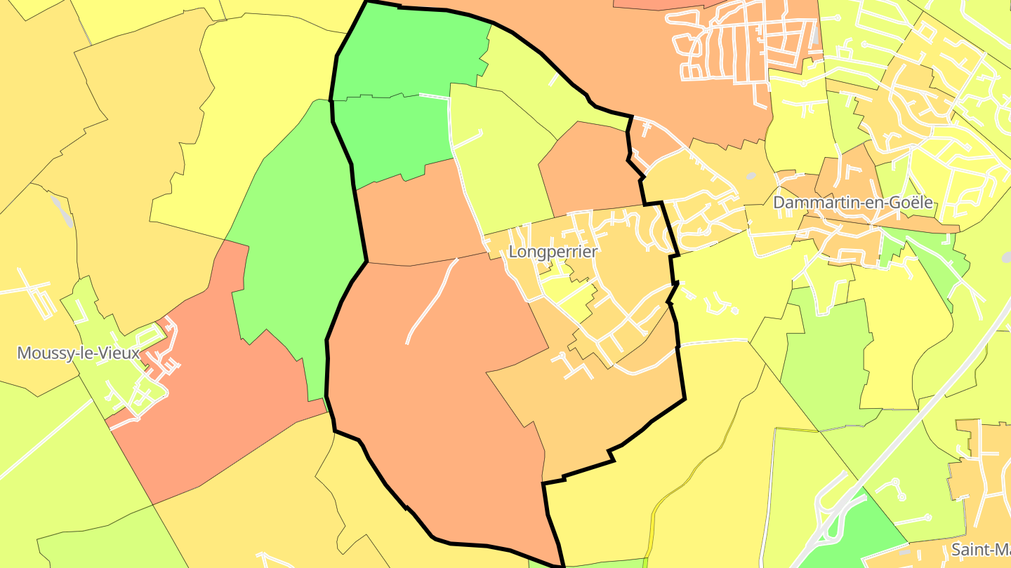 Carte des prix de l'immobilier Longperrier