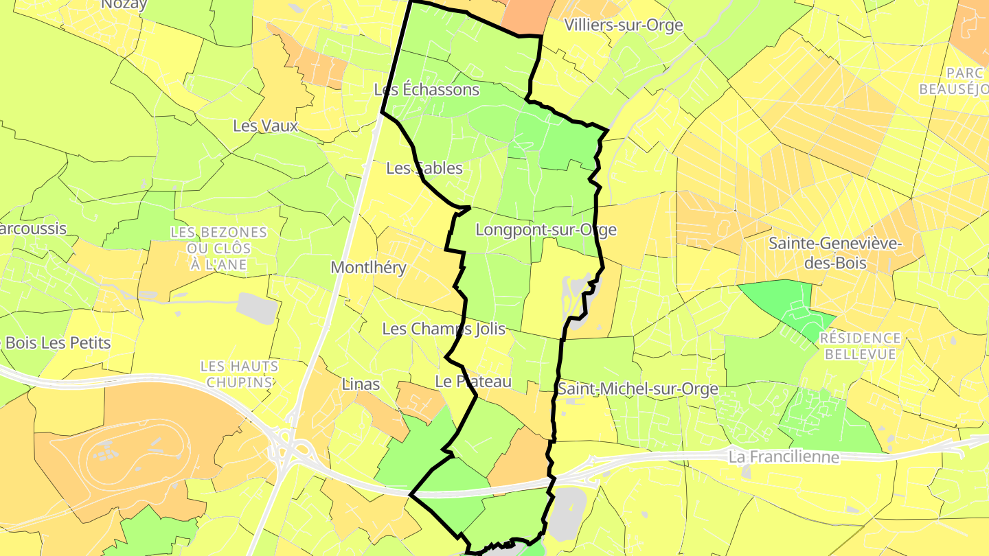 Carte des prix de l'immobilier Longpont-sur-Orge
