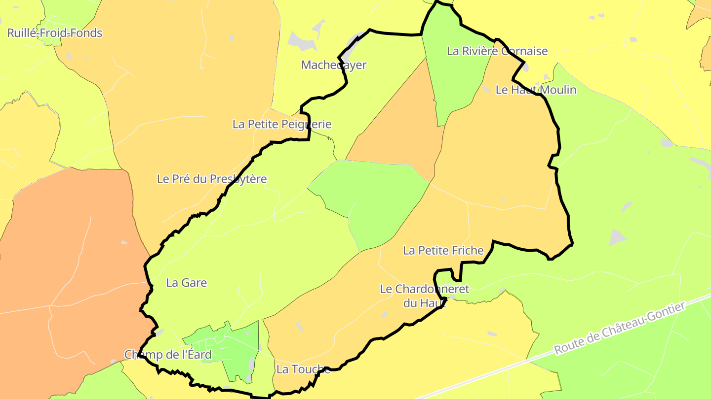 Carte des prix de l'immobilier Longuefuye