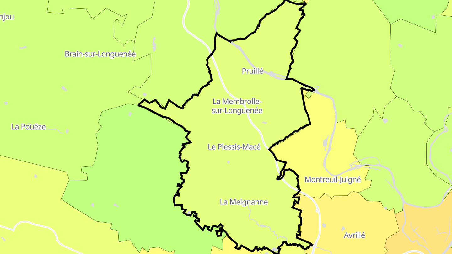 Carte des prix de l'immobilier Longuenée-en-Anjou
