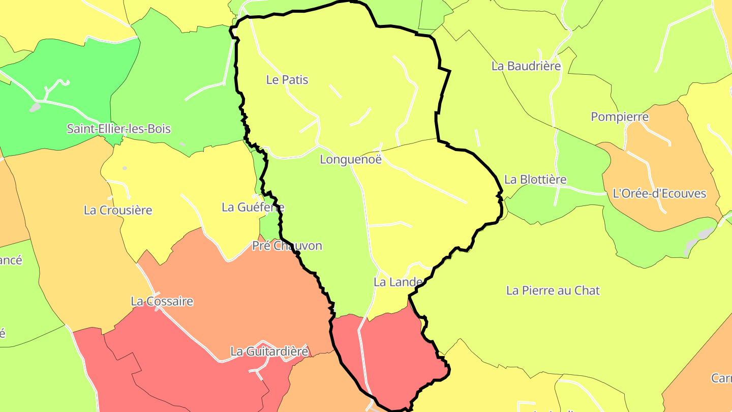 Carte des prix de l'immobilier Longuenoë