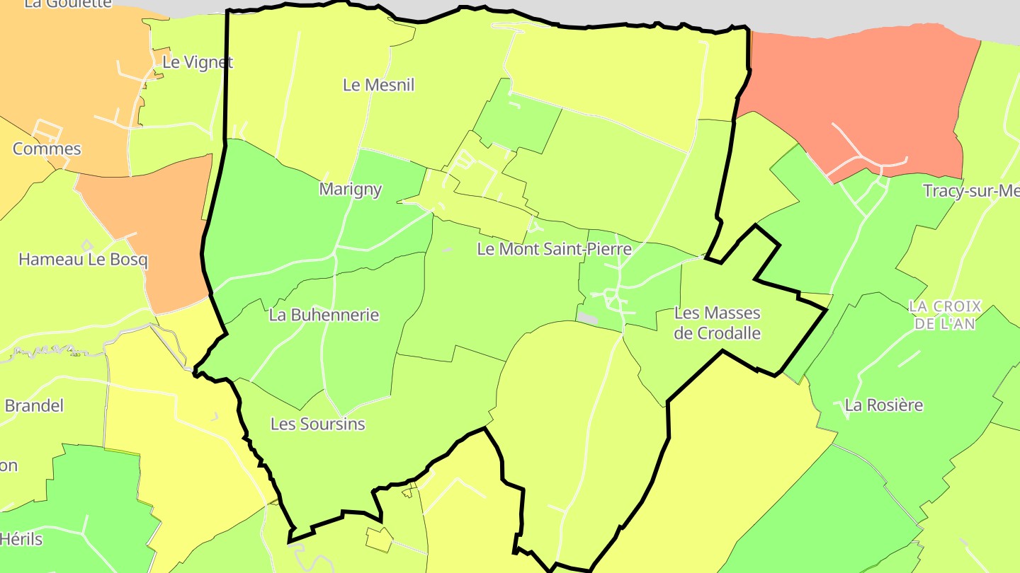 Carte des prix de l'immobilier Longues-sur-Mer