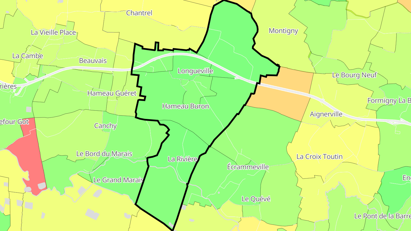 Carte des prix de l'immobilier Longueville