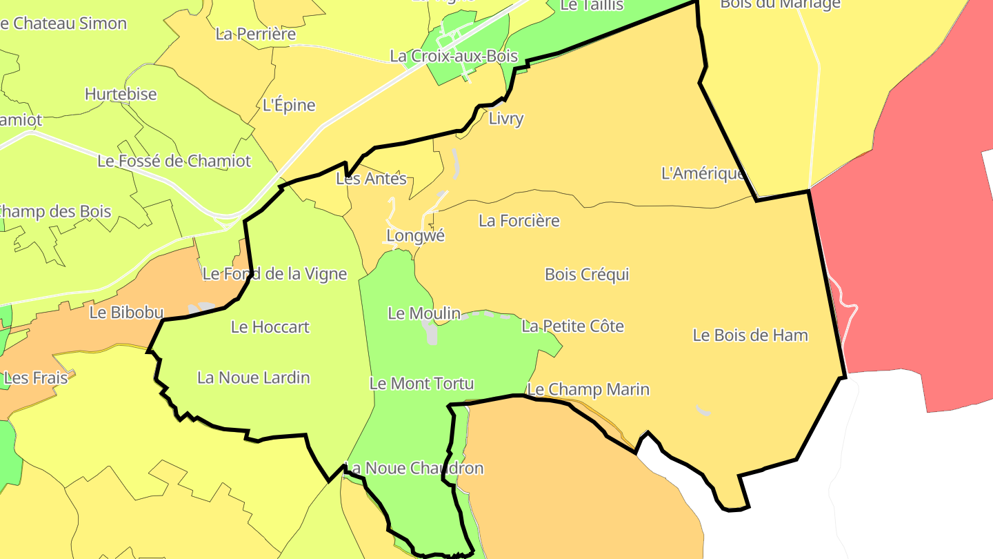 Carte des prix de l'immobilier Longwé