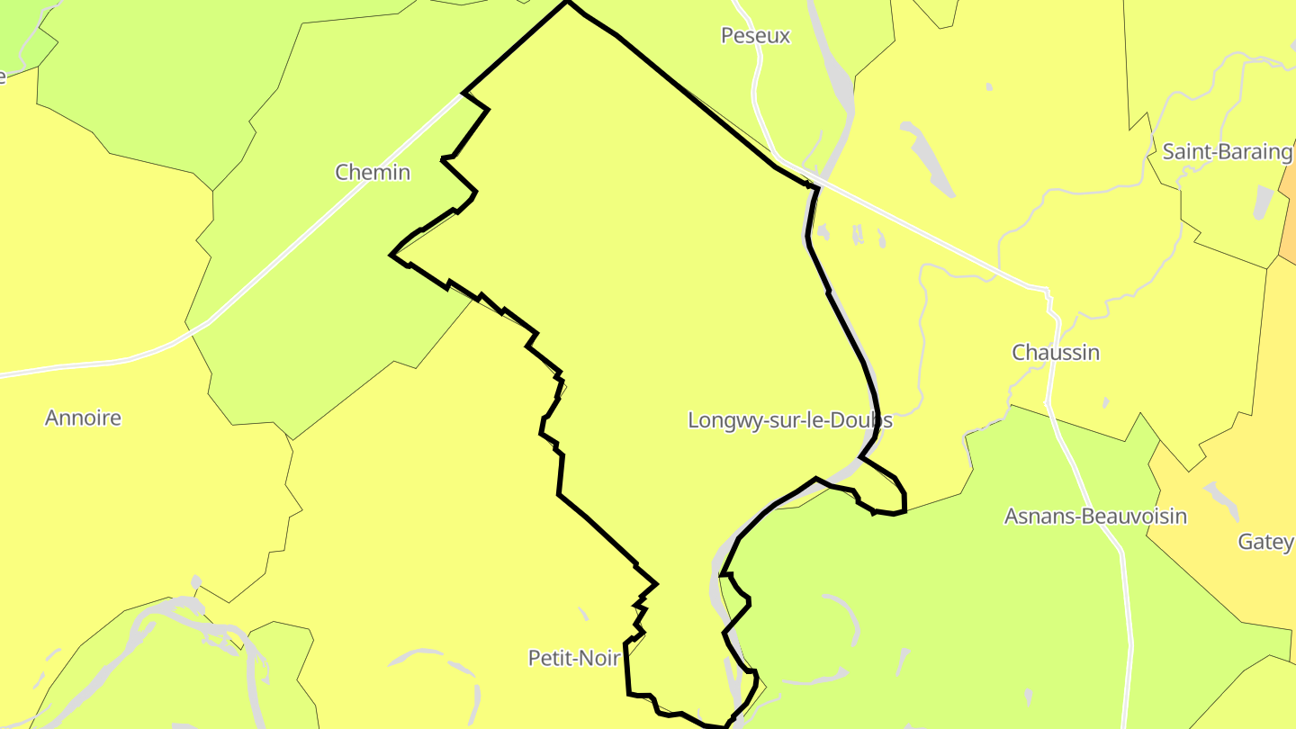 Carte des prix de l'immobilier Longwy-sur-le-Doubs