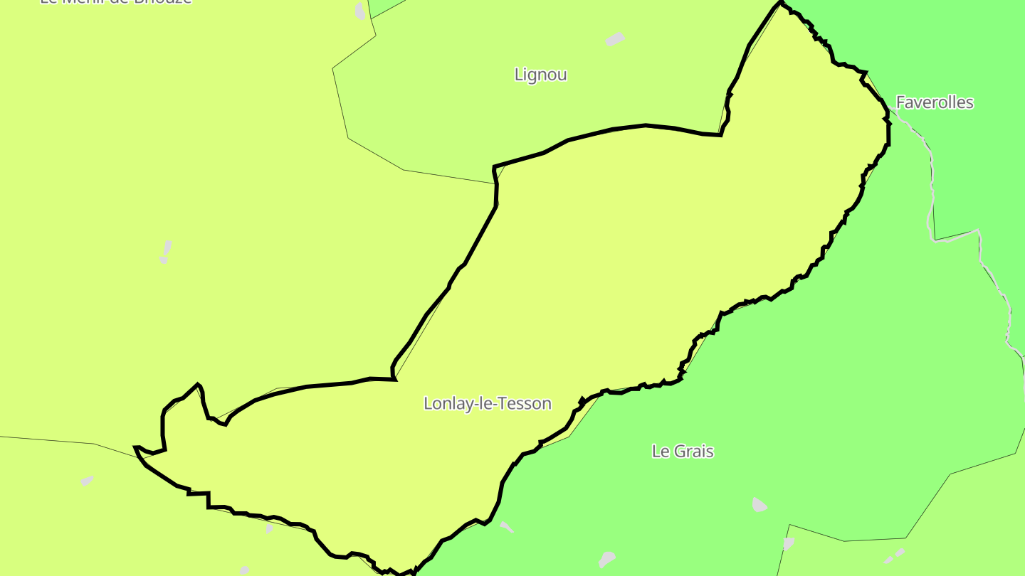 Carte des prix de l'immobilier Lonlay-le-Tesson