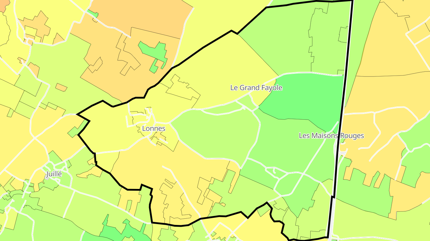 Carte des prix de l'immobilier Lonnes