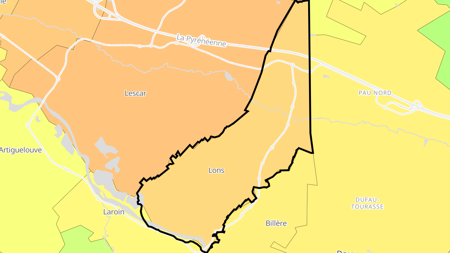 Carte des prix de l'immobilier Lons