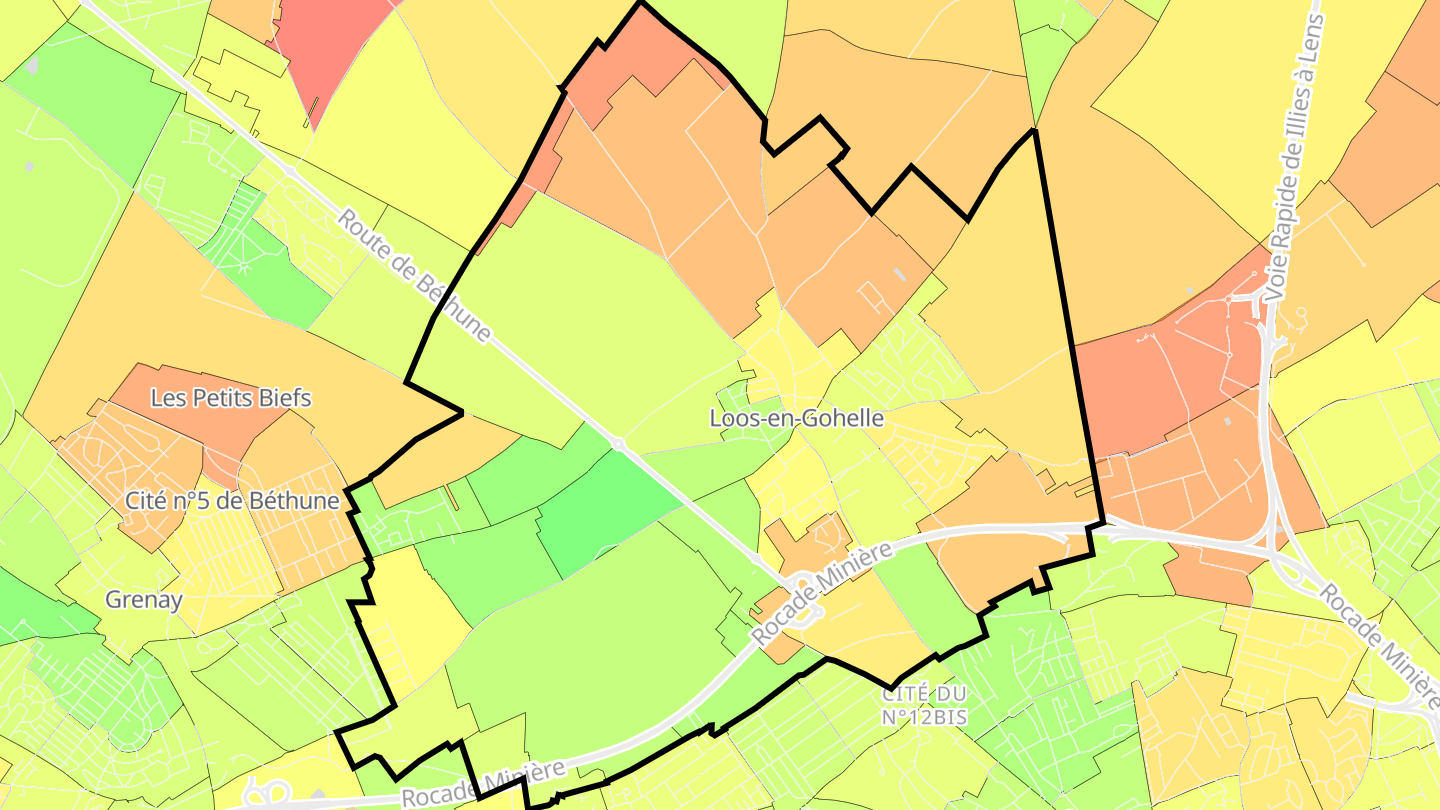 Carte des prix de l'immobilier Loos-en-Gohelle