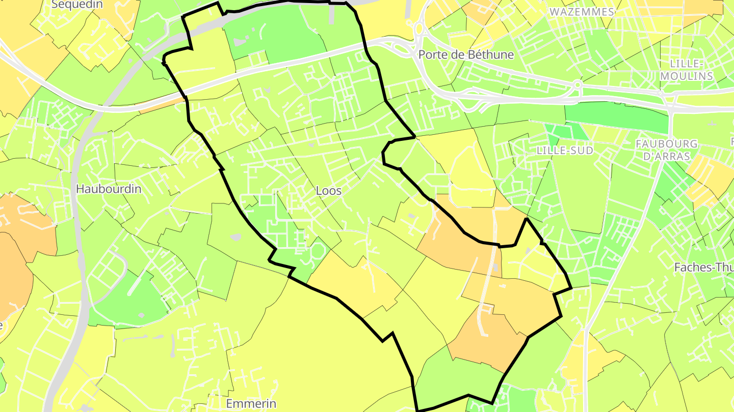 Carte des prix de l'immobilier Loos