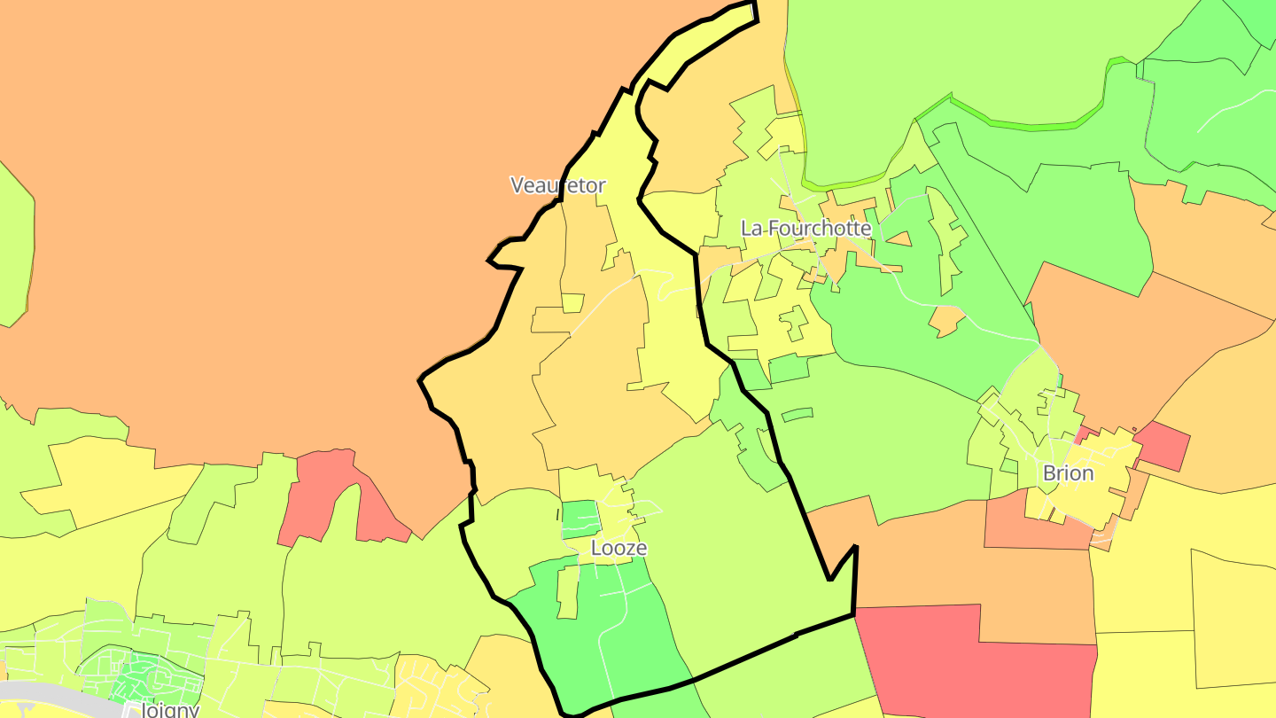 Carte des prix de l'immobilier Looze