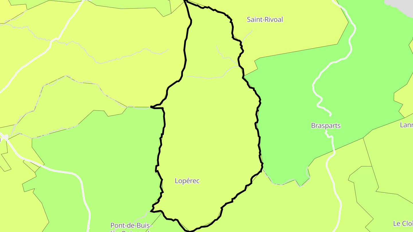 Carte des prix de l'immobilier Lopérec