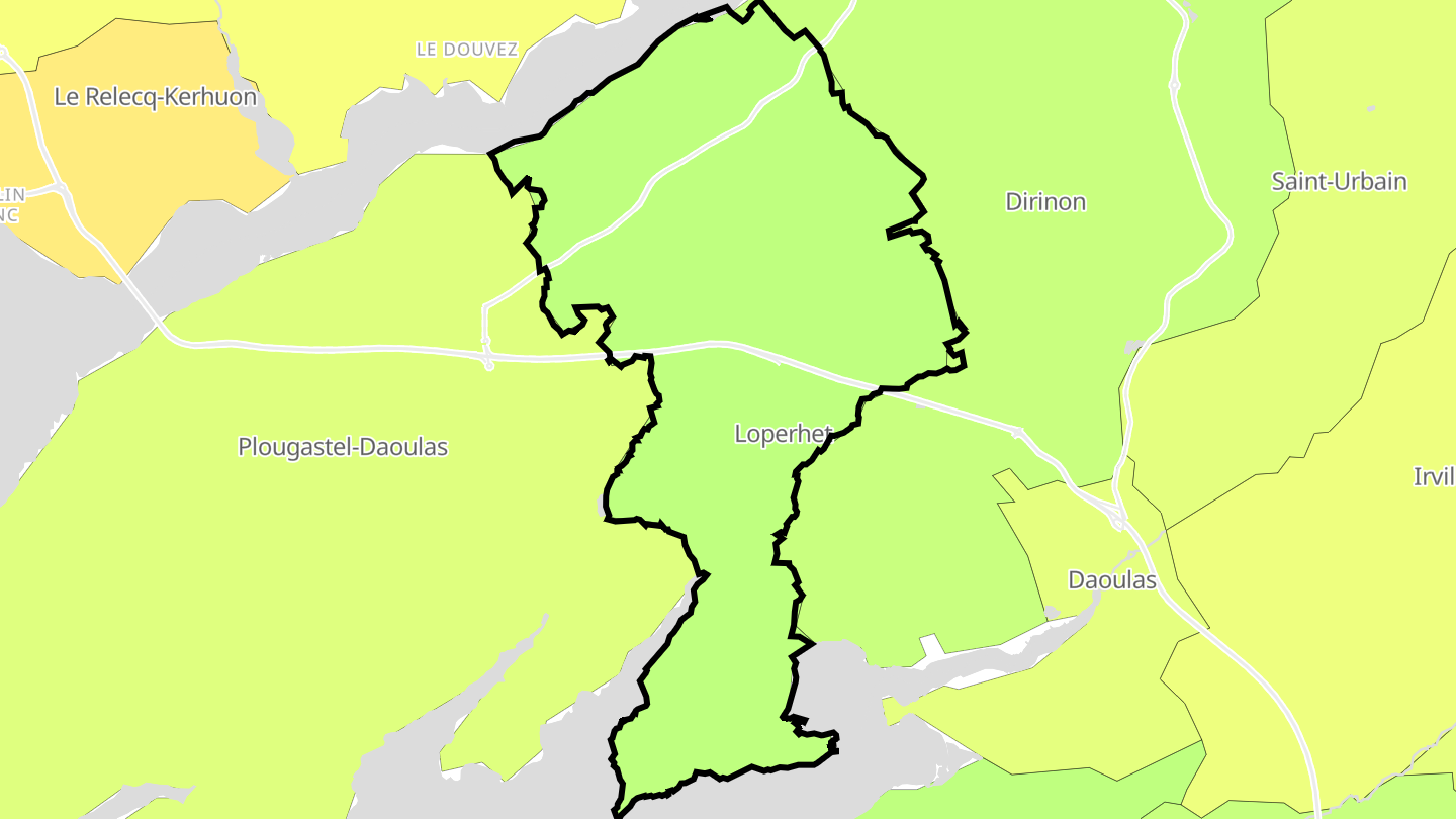 Carte des prix de l'immobilier Loperhet